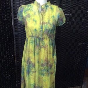 D-Signed DISNEY Yellow DRESS Sheer Overlay Girl XL